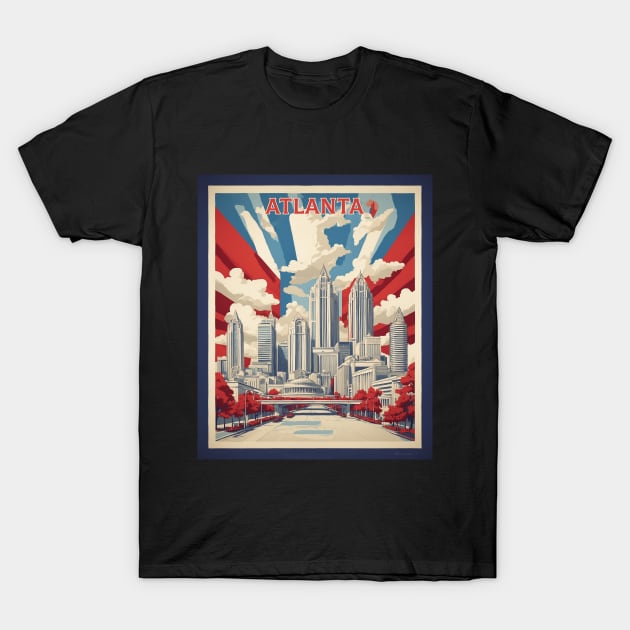 Atlanta United States of America Tourism Vintage Poster T-Shirt by TravelersGems